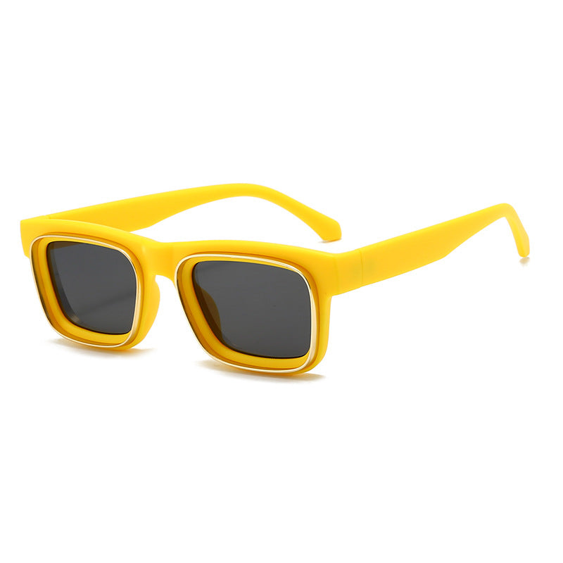 Damen modische quadratische Sonnenbrille mit kontrastierendem Rahmen Brehn