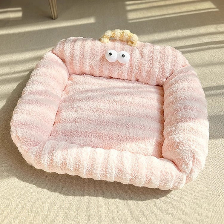 Gemütliches Gestreiftes Kissenbett Hundebett