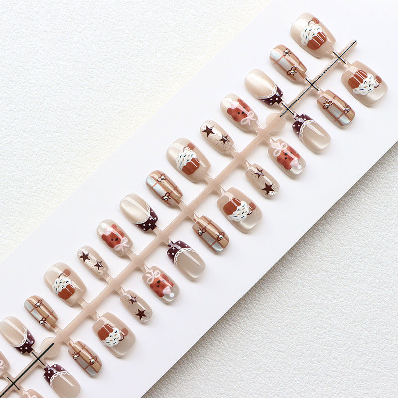 Verspieltes Cupcake-Thema Press-On Nagelkunst Set Brehn