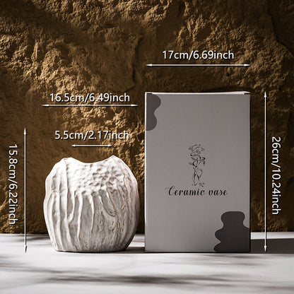 Texturiertes rustikales handgemachtes keramisches Tisch-Drop-Vase
