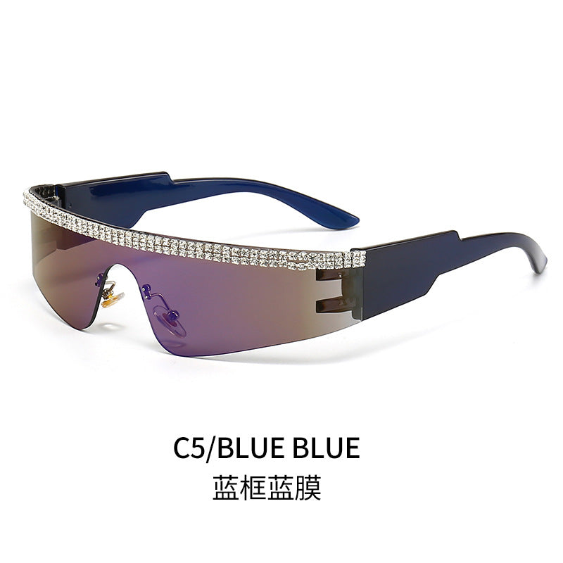 Damen Modische Glamour-Sonnenbrille mit strassverziertem Rahmen Brehn