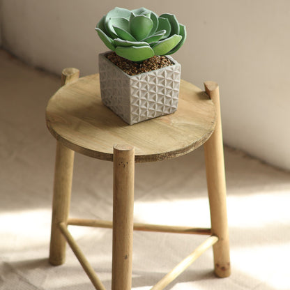 Massiver Holz-Hocker Brehn