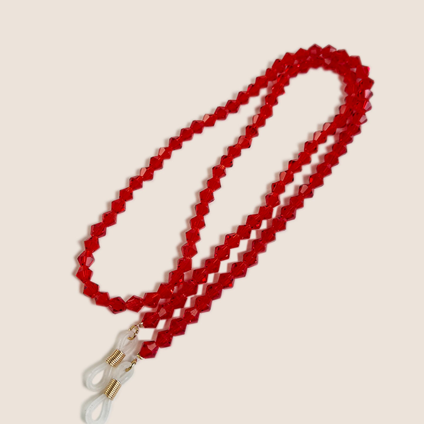 Perlenbrille Kette mit klaren Spitzen Brehn