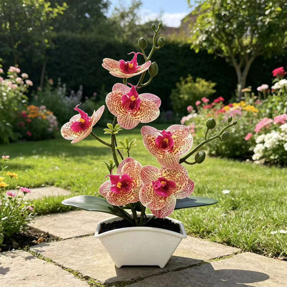 Realistische Dekorative Orchideen Pflanzenanordnung