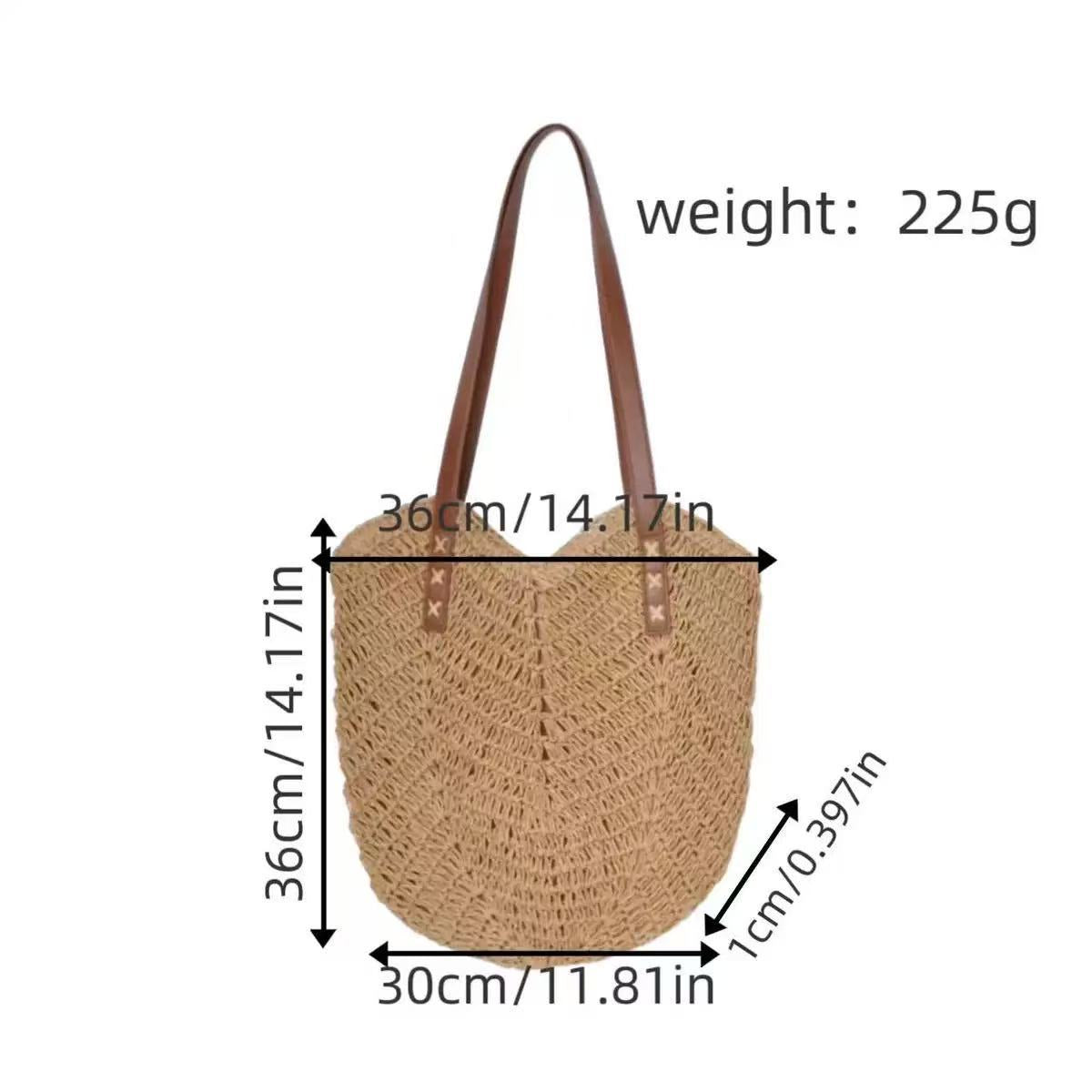 Strandtasche mit Modischem Flechtmuster und Robusten Lederriemen Brehn