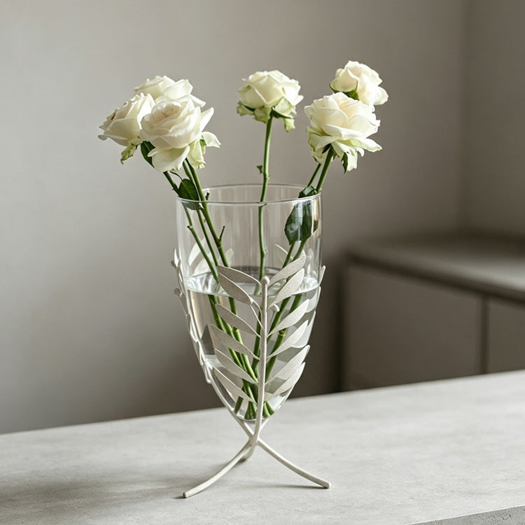 Elegante Blattmuster dekoratives Glas