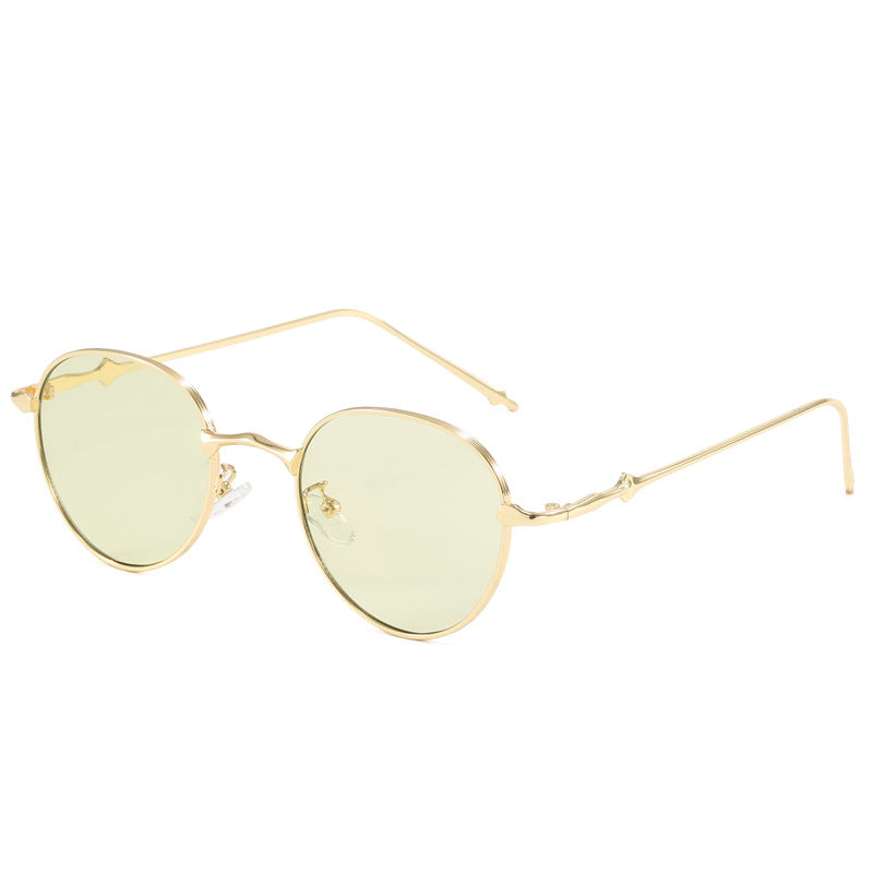 Damen elegante runde Sonnenbrille mit modischem Metallrahmen Brehn