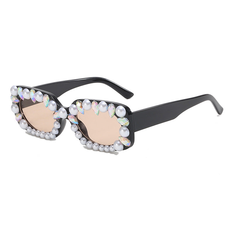 Damen elegante Sonnenbrille mit Perlenschmuck Brehn