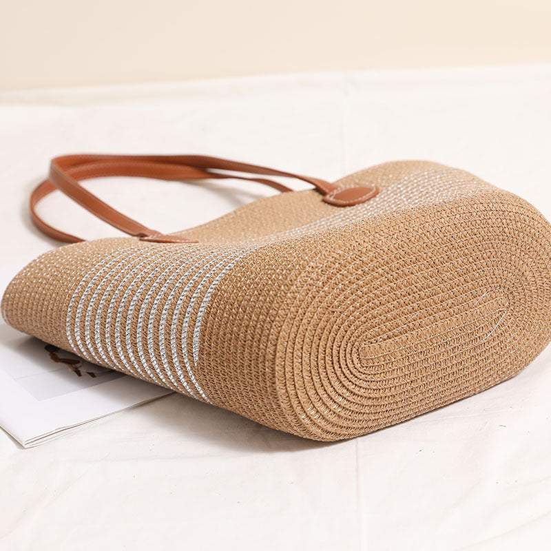 Damen Strandtasche mit robusten Ledergriffen Brehn
