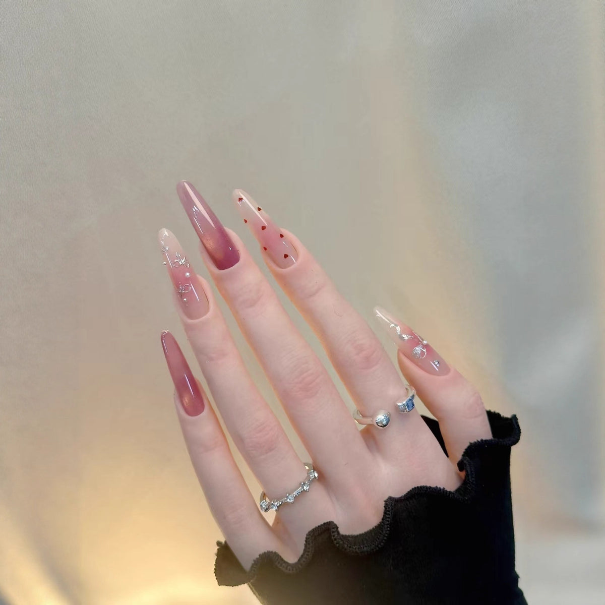Ombre Stiletto Nagelkunst Extensions