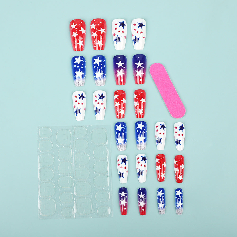 Kunstnägel Set mit patriotischen Stern-Designs Brehn