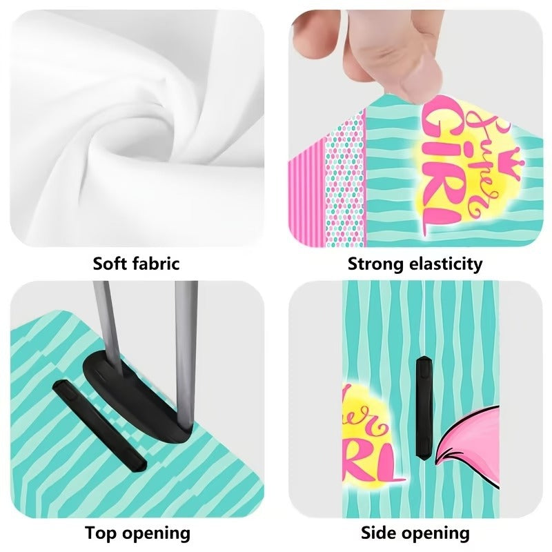Damen nan elastische Kofferhülle mit Flamingo-Print, dehnbarer Schutzbezug mit Reißverschluss und rutschfester Innenbefestigung Brehn