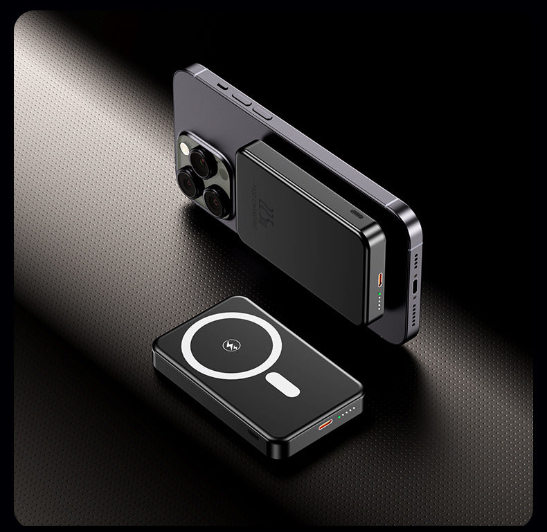 Tragbare Induktions-Powerbank mit Schlankem Design und LED-Anzeige Brehn