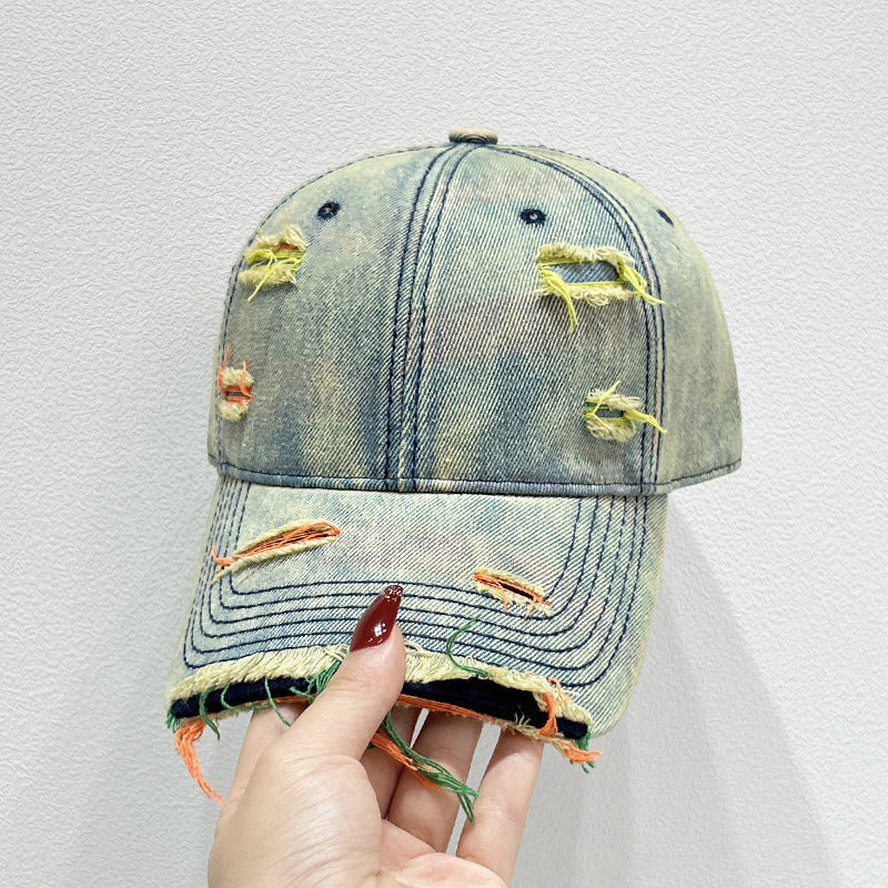 Damen Zerrissene Denim Baseball Cap Brehn 1784084142