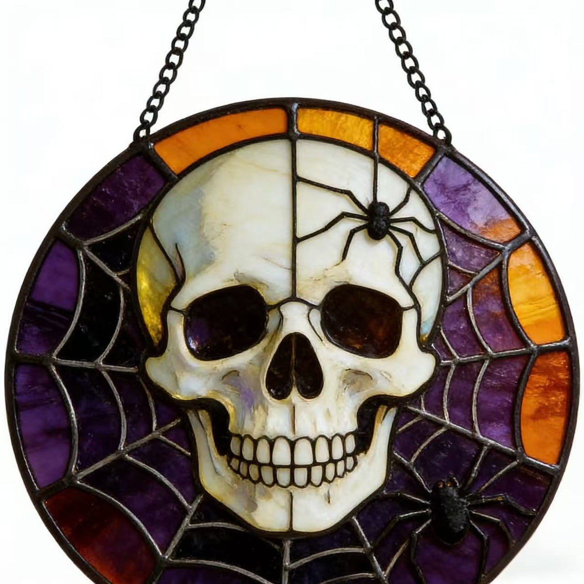 Dekorative Totenkopf Buntglas Wandkunst Brehn
