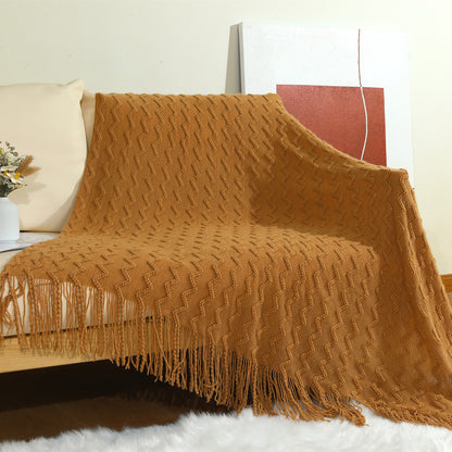 Gemütliche gestrickte Wurfdecke