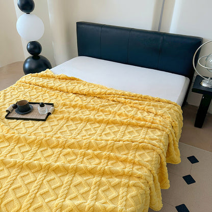 Damen Plüsch Tagesdecke mit strukturiertem Design Brehn