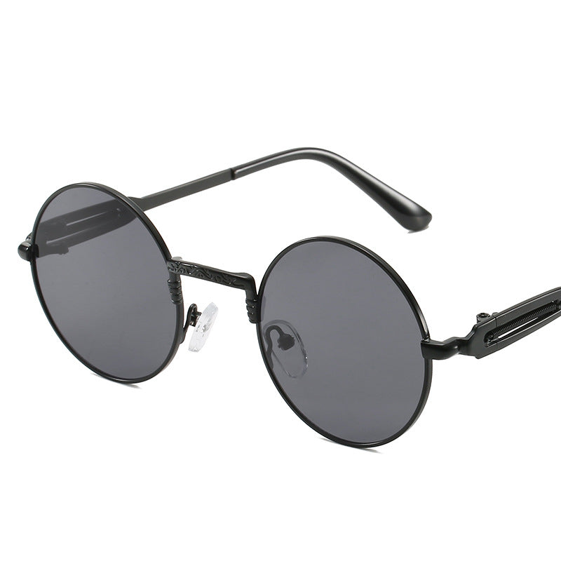Damen runde modische Sonnenbrille mit feinem Metallgestell Brehn