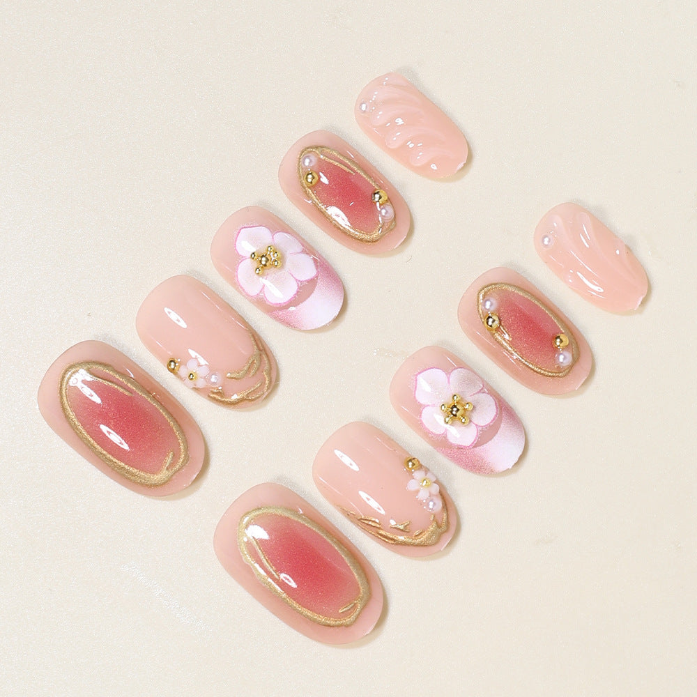 Florales Verziertes Press-On Nagelkunst Set Brehn