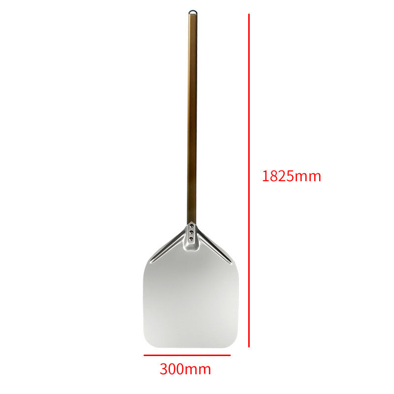extra-langer Holzgriff Aluminium Pizza Schaufel mit flachem quadratischem Paddle Brehn