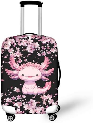 Unisex nan elastische Kofferhülle mit Pferde- und Sonnenblumenmotiv, dehnbarer Stretchschutz für Hartschalen-Trolley mit Reißverschluss Brehn