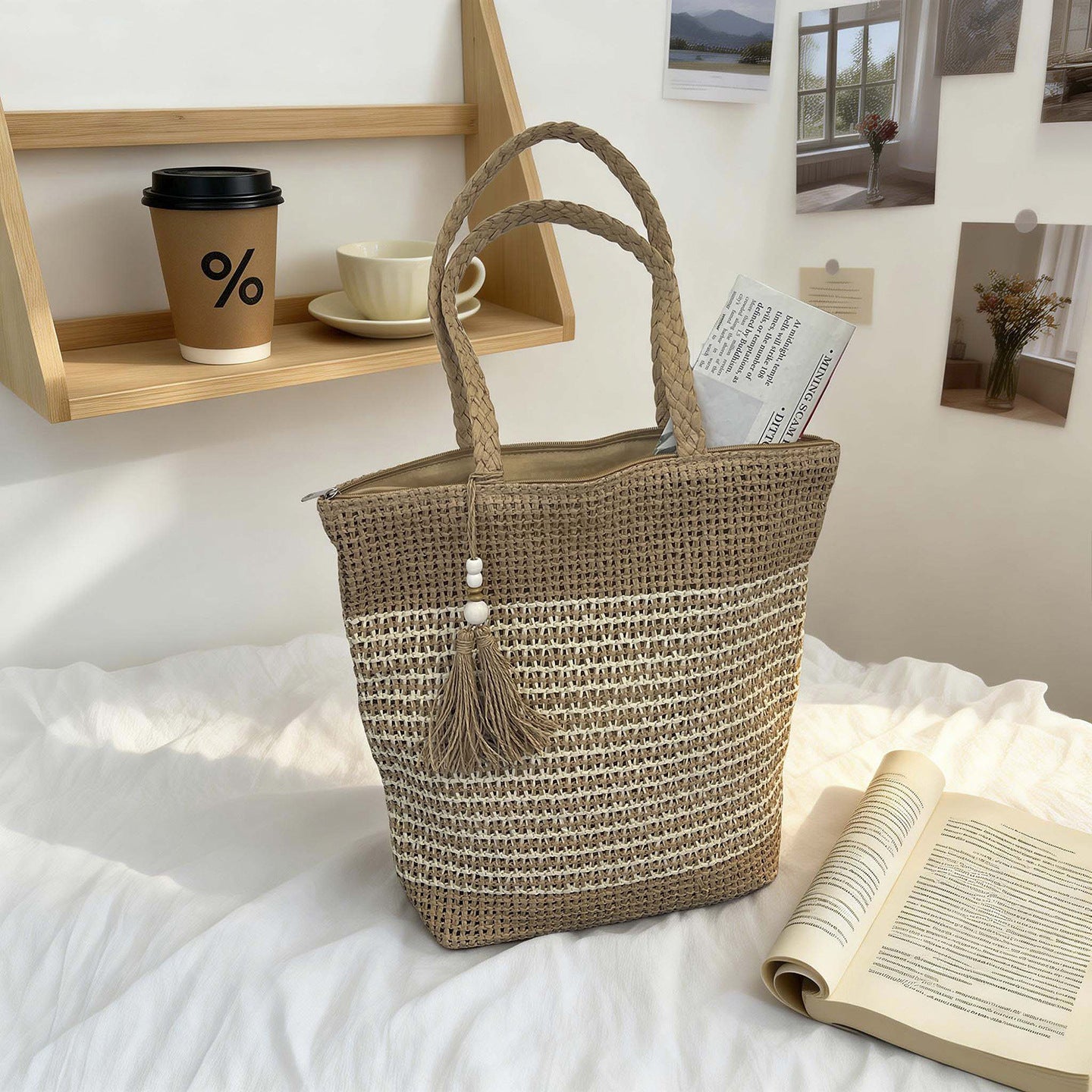 Elegante Geflochtene Strandtasche Brehn