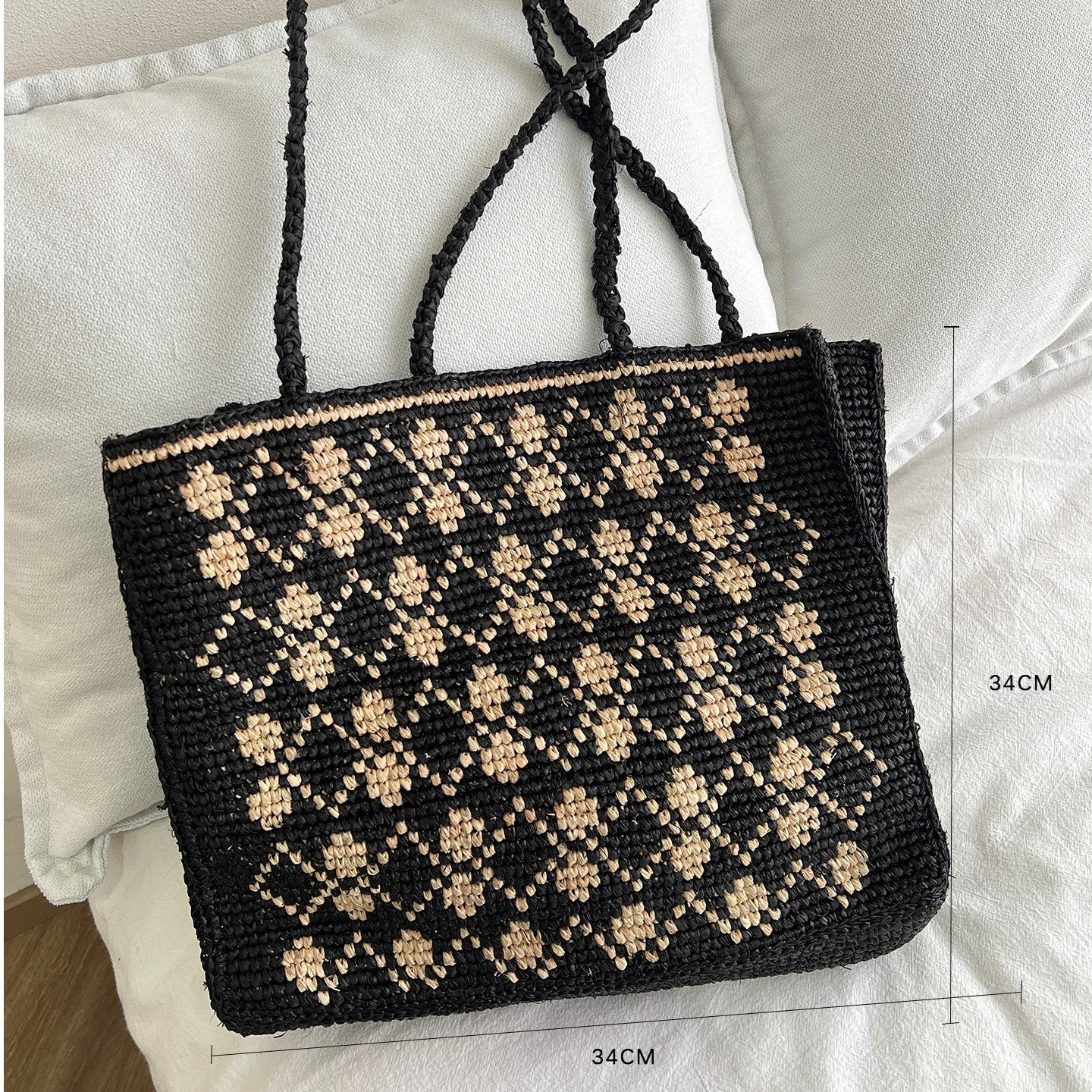 Handgefertigte Stricktasche mit Floralen Design Brehn