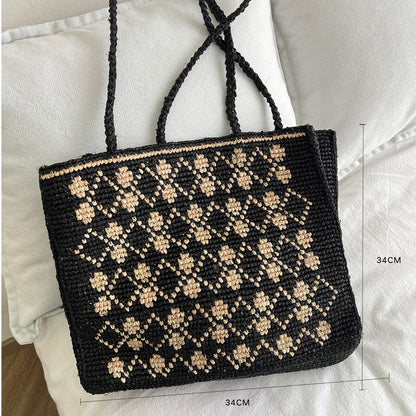 Handgefertigte Stricktasche mit Floralen Design Brehn