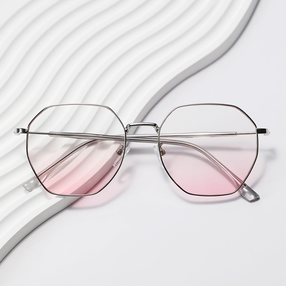 Damen modische achteckige Sonnenbrille mit trendigem Metallrahmen Brehn