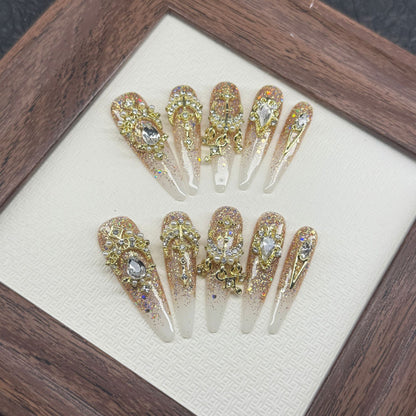 Glitzerndes dekoratives Press-On-Nagelkunst-Set