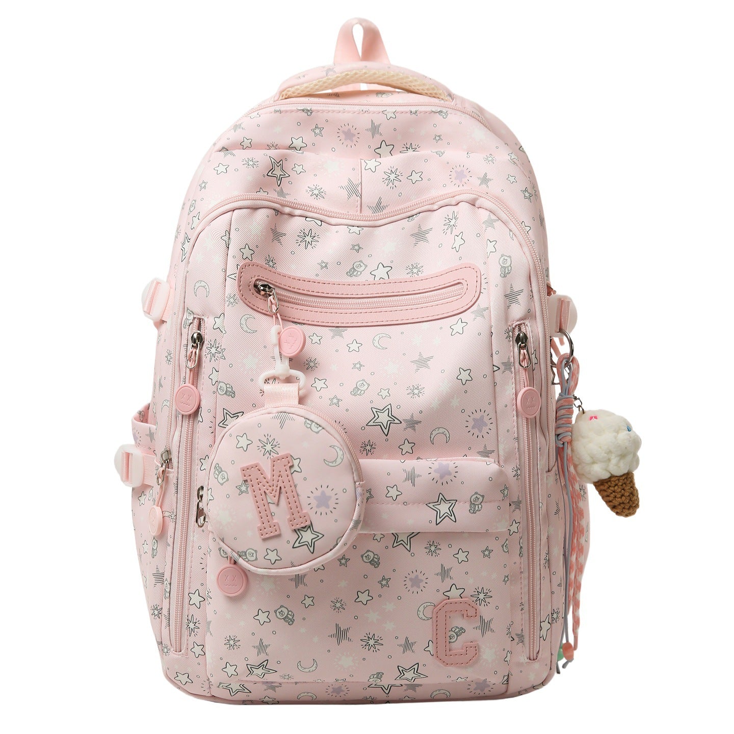 Verspielt Stern-Print Schulrucksack