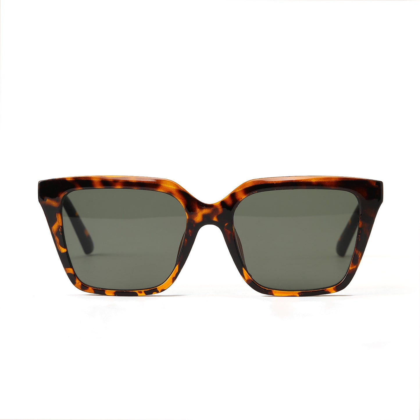 Damen geometrische Sonnenbrille mit schützendem UV-Filter und stylischem Schildpatt-Design Brehn