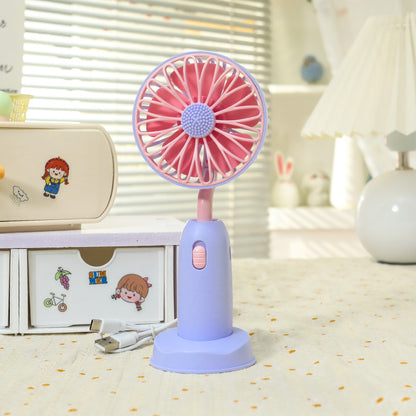 Damen Tragbarer USB-Lüfter mit verspieltem Blumen-Design Brehn