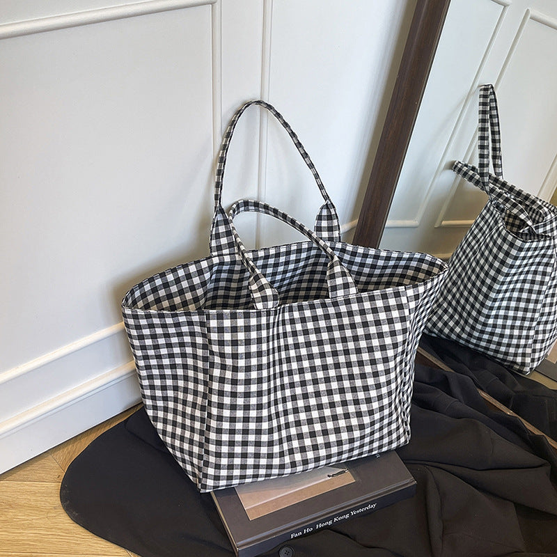 Stylische Gingham-Muster Tragetasche