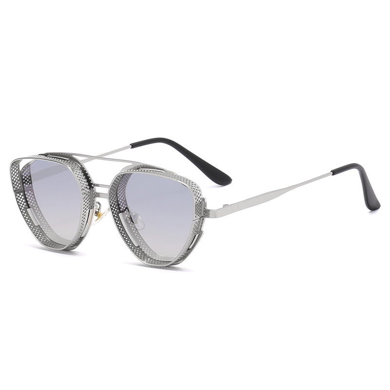 Damen extravagante Sonnenbrille im modernen Polygon-Design Brehn