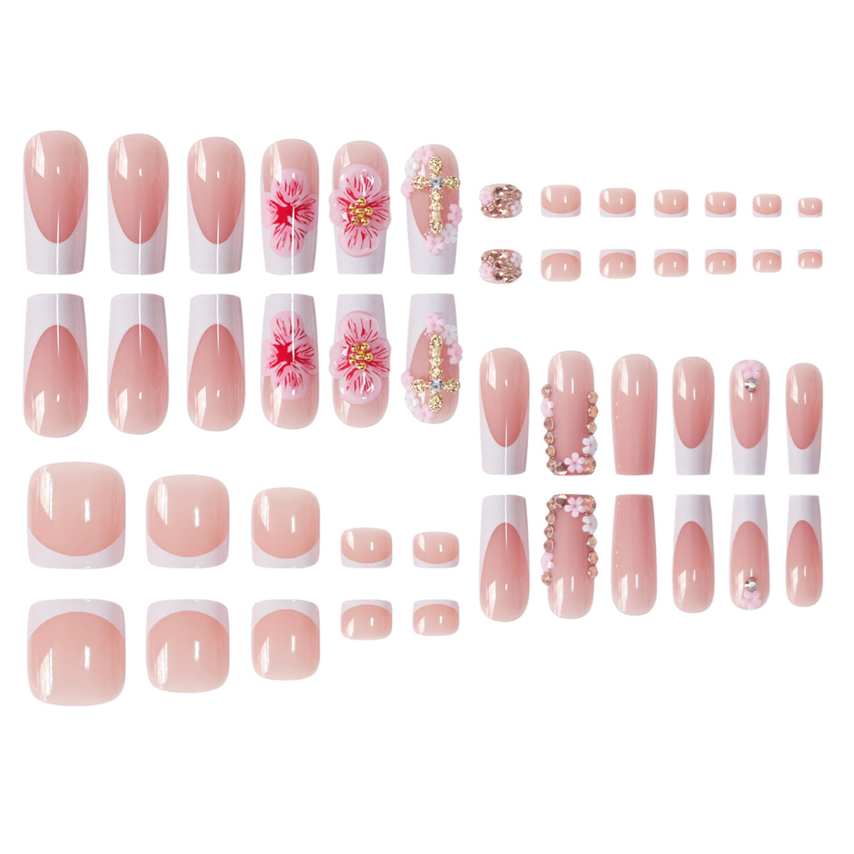 Floral Accent Press-On Nail Art Set Brehn
