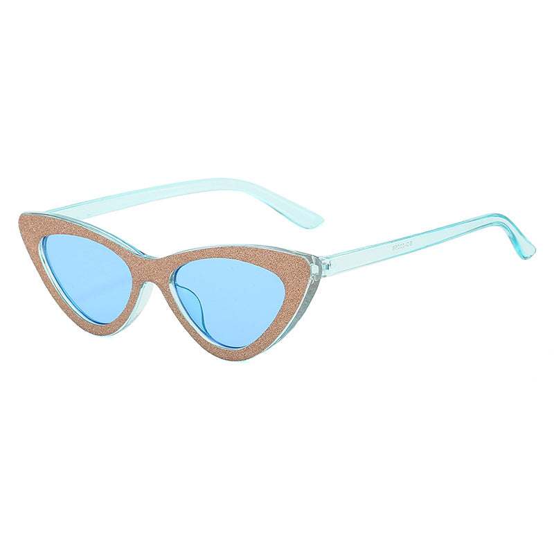 Damen Cat-Eye Sonnenbrille mit glamourösem Glitzerrahmen Brehn