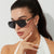 Damen futuristische Oversized-Sonnenbrille mit innovativem Rahmen Brehn