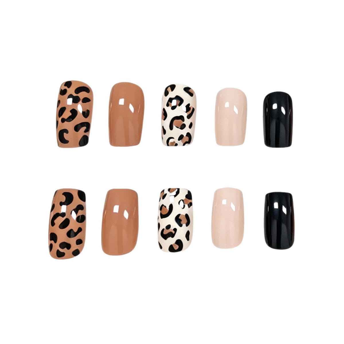 Elegante Leopardenmuster Acryl Nagelkunst Brehn