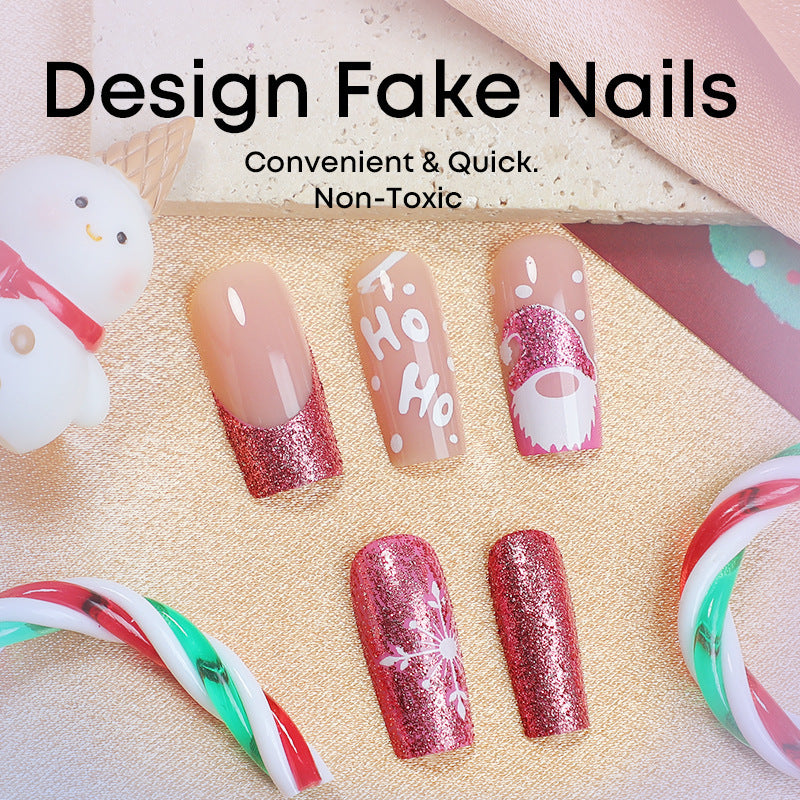 Kreatives Kunstnagelset mit festlichen Glitzer- und Weihnachtsmotiven Brehn