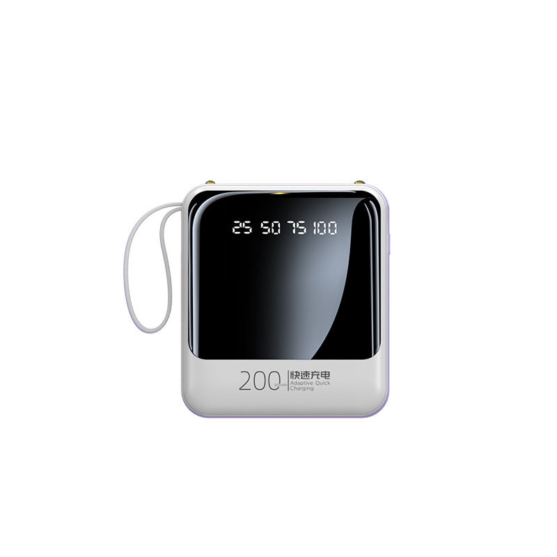 Tragbare Powerbank mit LED-Statusanzeige und integriertem Kabelsystem Brehn