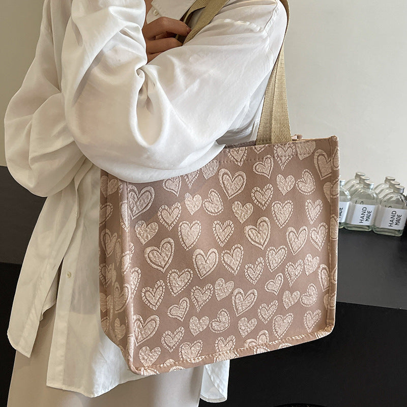 Herz-bestickte Utility Tote