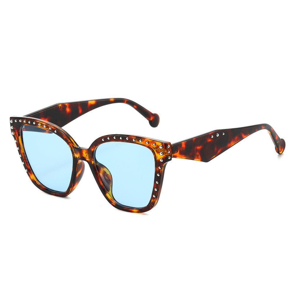Überdimensionale Fashion Cat-Eye-Sonnenbrille mit Strassdetails Brehn
