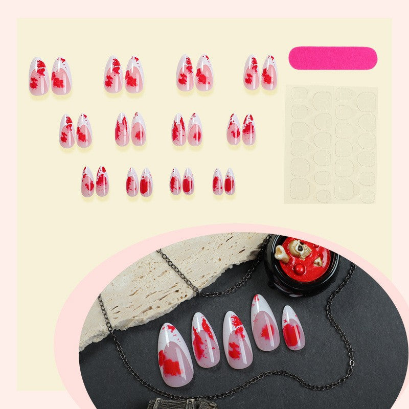 Künstlerisches Press-On Nagelset mit floralem Design Brehn