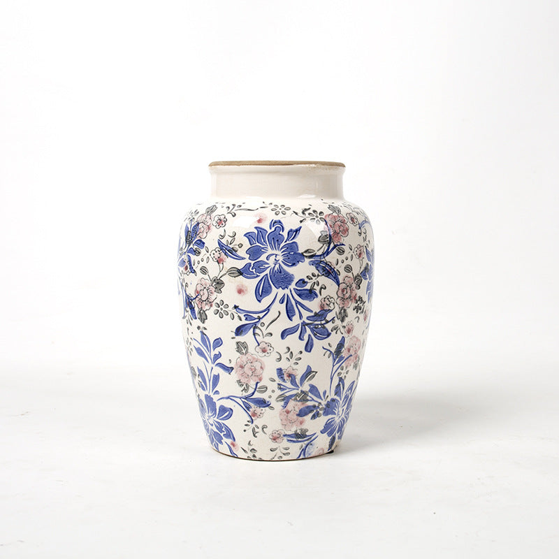 Florale Keramik Vase mit kunstvollem Design Brehn
