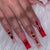 Dekorativer Nagelkunst Press-On Kit mit Herz- und Edelsteinverzierungen Brehn