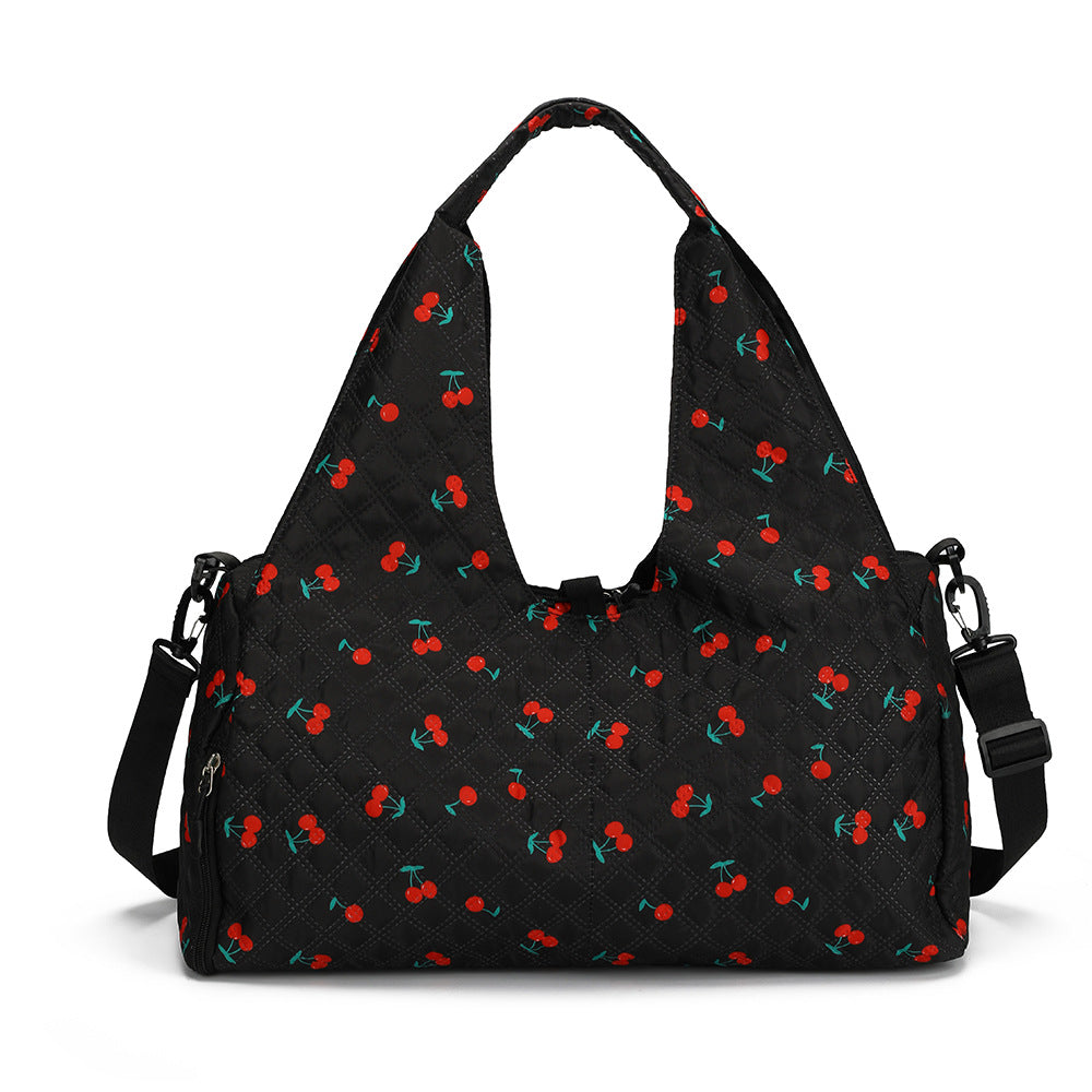 Blumenmuster gesteppte Schultertasche Brehn