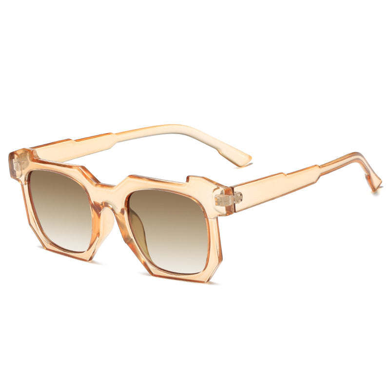 Damen geometrische Sonnenbrille mit markantem, hochwertigem Kunststoffrahmen Brehn