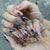 Künstlerische Gothic Stiletto Press-On Nägel Brehn