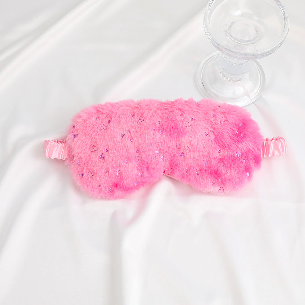 Unisex nan weiche Augenmaske aus Kunstfell mit weihnachtlichen Motivprägungen Brehn